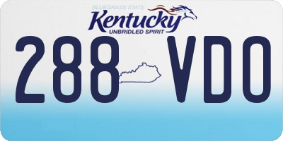 KY license plate 288VDO