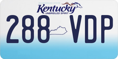 KY license plate 288VDP