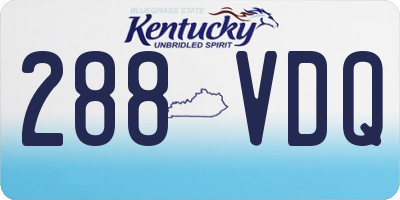 KY license plate 288VDQ