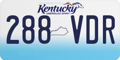 KY license plate 288VDR
