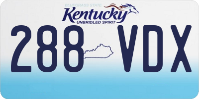 KY license plate 288VDX