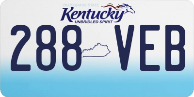 KY license plate 288VEB