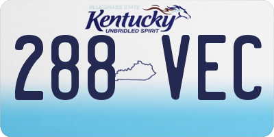 KY license plate 288VEC