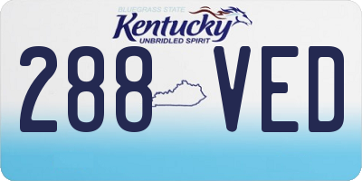 KY license plate 288VED