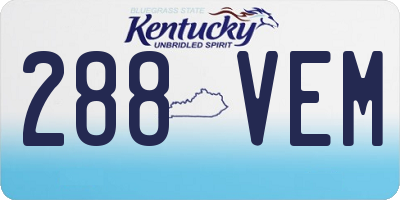KY license plate 288VEM