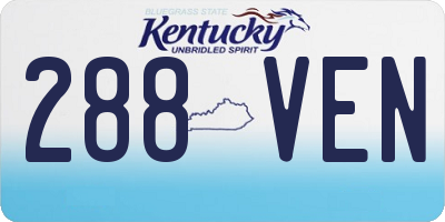 KY license plate 288VEN