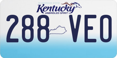 KY license plate 288VEO