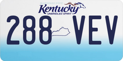 KY license plate 288VEV