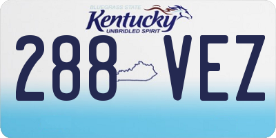 KY license plate 288VEZ
