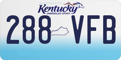 KY license plate 288VFB