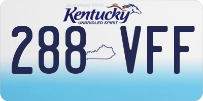 KY license plate 288VFF