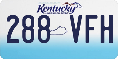 KY license plate 288VFH