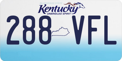 KY license plate 288VFL