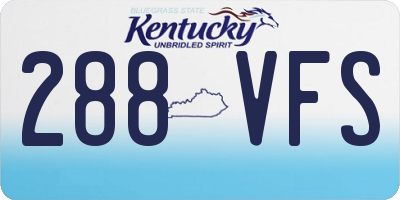 KY license plate 288VFS