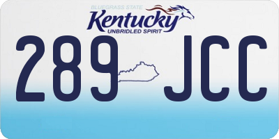 KY license plate 289JCC