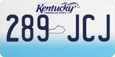 KY license plate 289JCJ