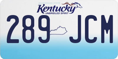 KY license plate 289JCM