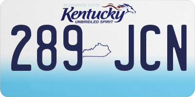 KY license plate 289JCN