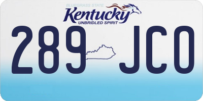 KY license plate 289JCO