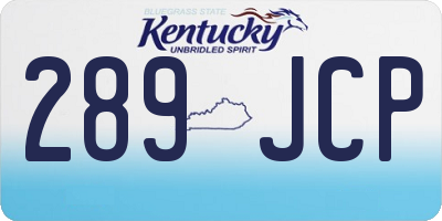 KY license plate 289JCP