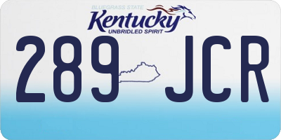 KY license plate 289JCR