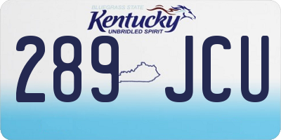 KY license plate 289JCU