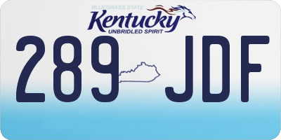 KY license plate 289JDF