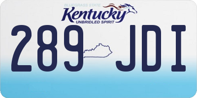 KY license plate 289JDI