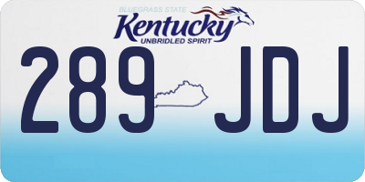 KY license plate 289JDJ