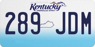 KY license plate 289JDM