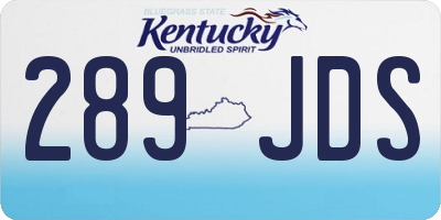 KY license plate 289JDS
