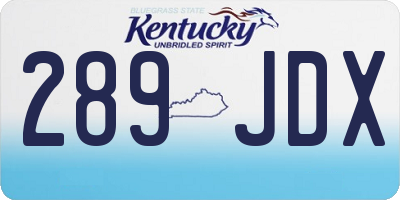 KY license plate 289JDX