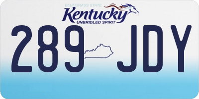 KY license plate 289JDY