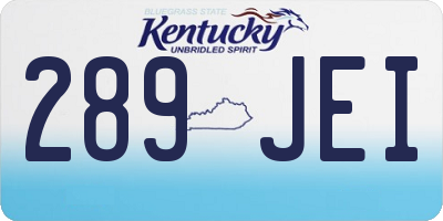 KY license plate 289JEI