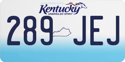 KY license plate 289JEJ