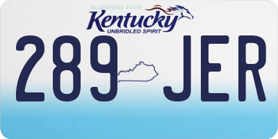 KY license plate 289JER