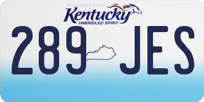 KY license plate 289JES
