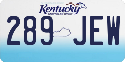 KY license plate 289JEW