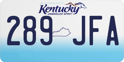 KY license plate 289JFA