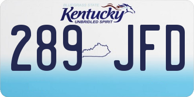 KY license plate 289JFD