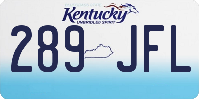 KY license plate 289JFL