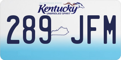 KY license plate 289JFM