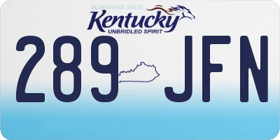 KY license plate 289JFN