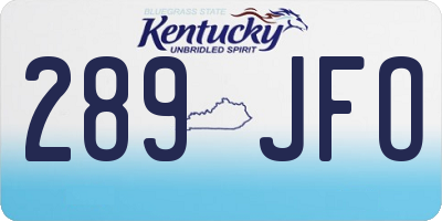 KY license plate 289JFO