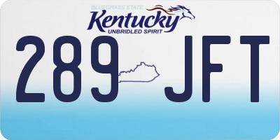 KY license plate 289JFT