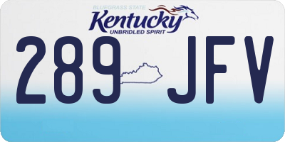KY license plate 289JFV