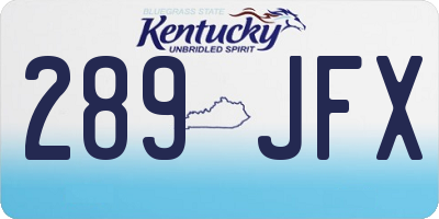 KY license plate 289JFX