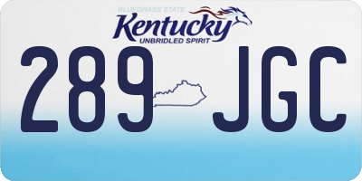 KY license plate 289JGC