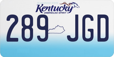 KY license plate 289JGD