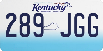 KY license plate 289JGG